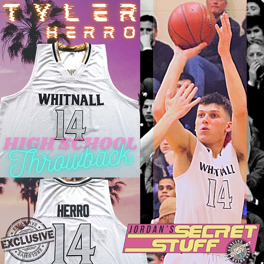 NEW Tyler Herro Whitnall High School Jersey White Colorway