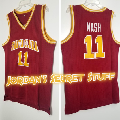 Steve Nash Santa Clara College Basketball Jersey Custom Throwback Retro College Jersey