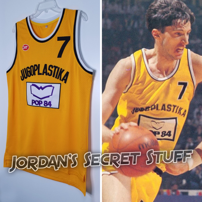 Toni Kukoc Croatia Jugoplastika EuroLeague Basketball Jersey Custom Throwback Retro Jersey