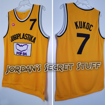 Toni Kukoc Croatia Jugoplastika EuroLeague Basketball Jersey Custom Throwback Retro Jersey