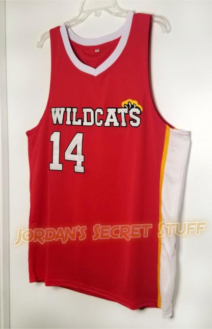 Troy Bolton High School Musical 3 Movie Wildcats #14 Basketball Jersey Custom Throwback Retro Movie Jersey