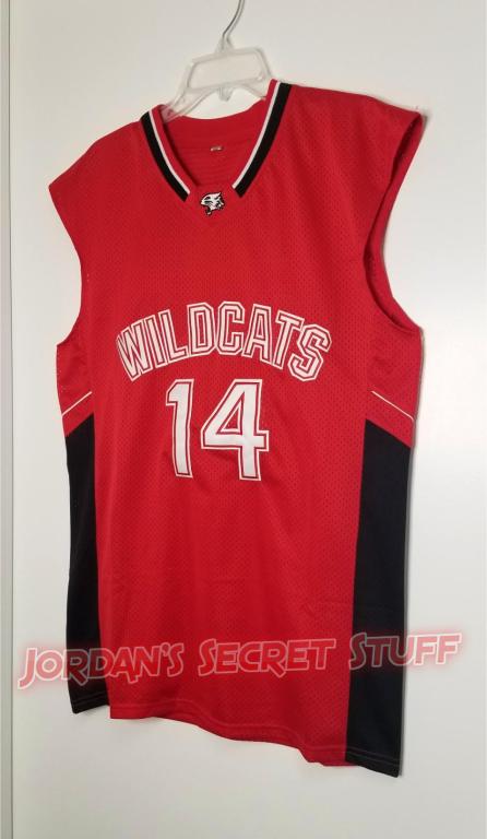 JordansSecretStuff Troy Bolton High School Musical 3 Movie Wildcats #14 Basketball Jersey Custom Throwback Retro Movie Jersey S