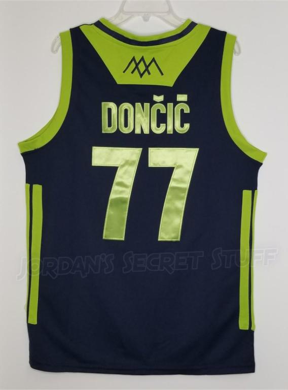 JordansSecretStuff Luka Doncic Slovenia EuroLeague Basketball Jersey (White) Custom Throwback Retro Jersey 2XL