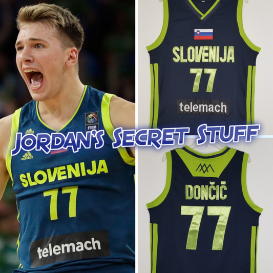 Luka Doncic Slovenia EuroLeague Basketball Jersey (Blue) Custom Throwback Retro Jersey