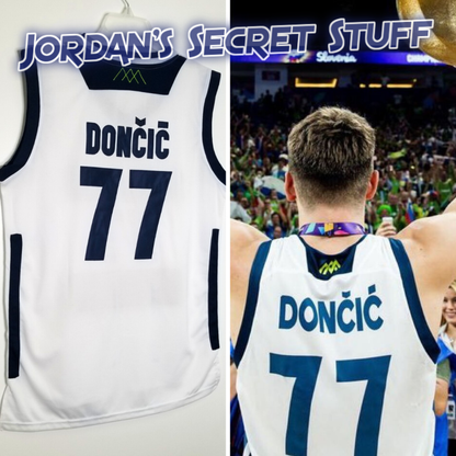 Luka Doncic Slovenia EuroLeague Basketball Jersey (White) Custom Throwback Retro Jersey