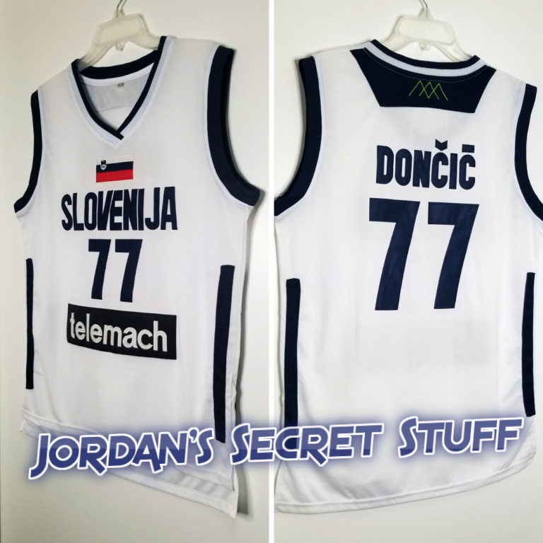 Luka Doncic Slovenia EuroLeague Basketball Jersey (White) Custom Throwback Retro Jersey