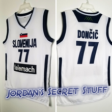Load image into Gallery viewer, Luka Doncic Slovenia EuroLeague Basketball Jersey (White) Custom Throwback Retro Jersey