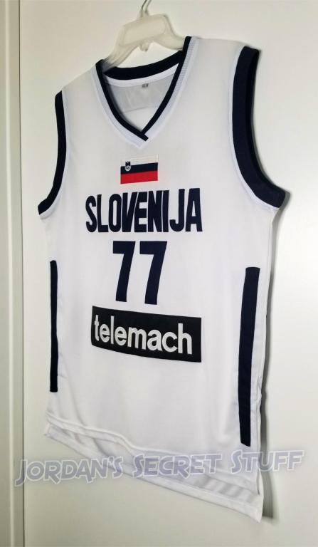 Luka Doncic Slovenia EuroLeague Basketball Jersey (White) Custom Throwback Retro Jersey