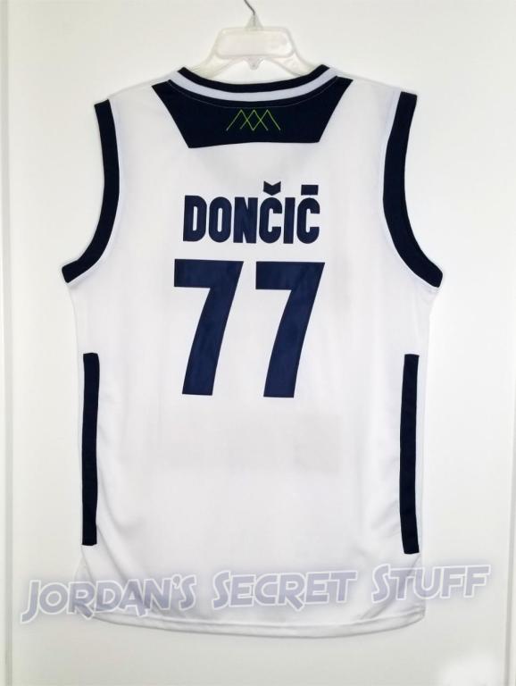 Luka Doncic Slovenia EuroLeague Basketball Jersey (White) Custom Throwback Retro Jersey