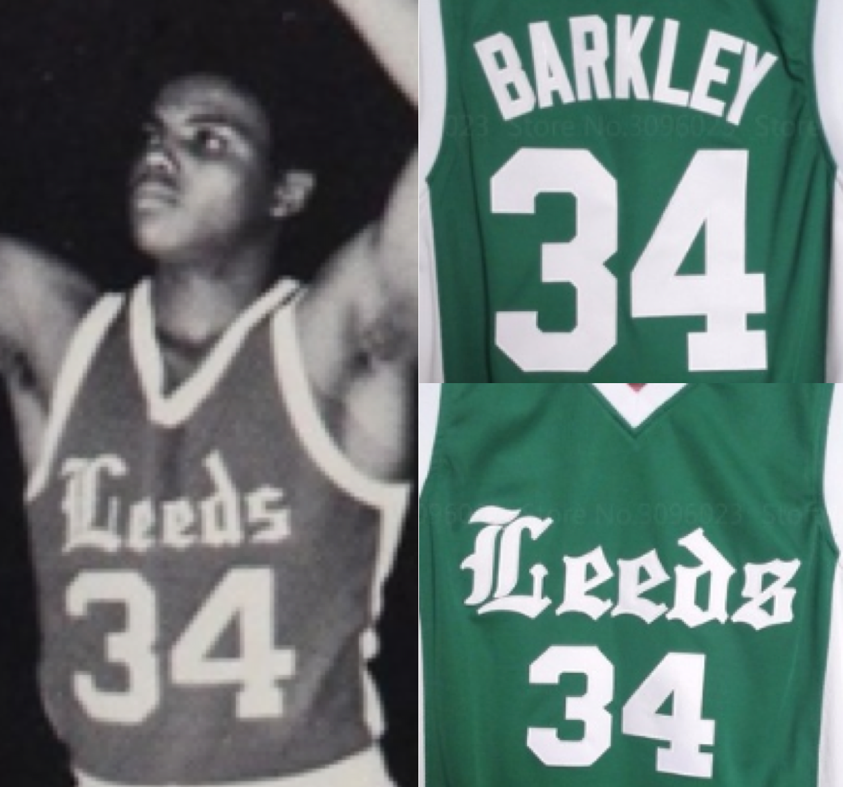 JordansSecretStuff Charles Barkley Leeds High School Basketball Jersey Custom Throwback Retro Jersey L