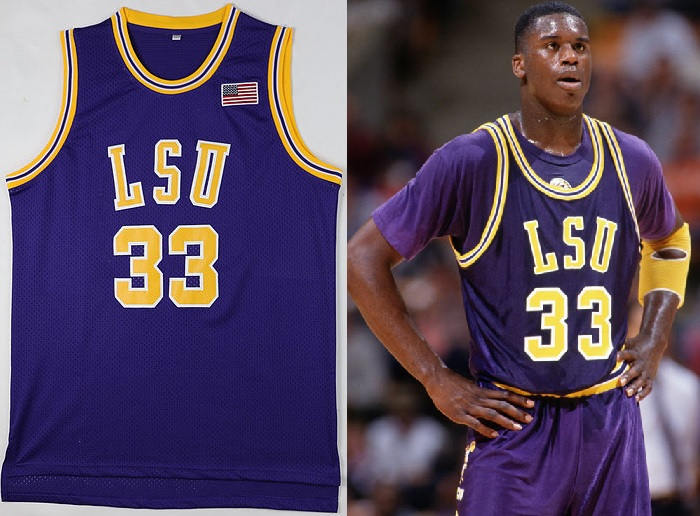 JordansSecretStuff Shaquille O'Neal LSU College Basketball Jersey (Purple) Custom Throwback Retro College Jersey XL