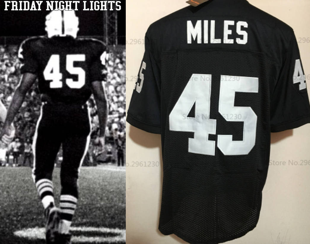 Boobie Miles Friday Night Lights TV #45 Panthers Football Jersey Custom Throwback Retro TV Show Jersey