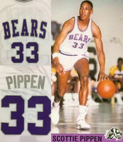 Scottie Pippen Bears High School Basketball Jersey Custom Throwback Retro Jersey