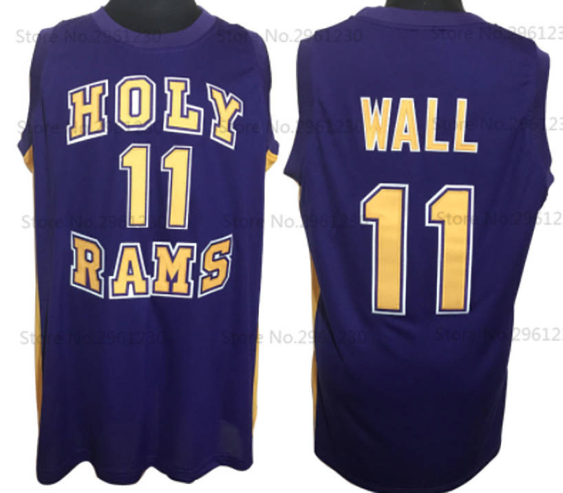 JordansSecretStuff John Wall Holy Rams High School Basketball Jersey Custom Throwback Retro Jersey S