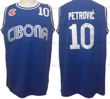 Load image into Gallery viewer, Drazen Petrovic Cibona EuroLeague Basketball Jersey Custom Throwback Retro Jersey