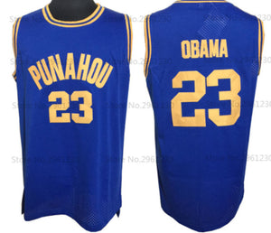 Barack Obama Punahou High School Basketball Jersey Custom Throwback Retro Jersey