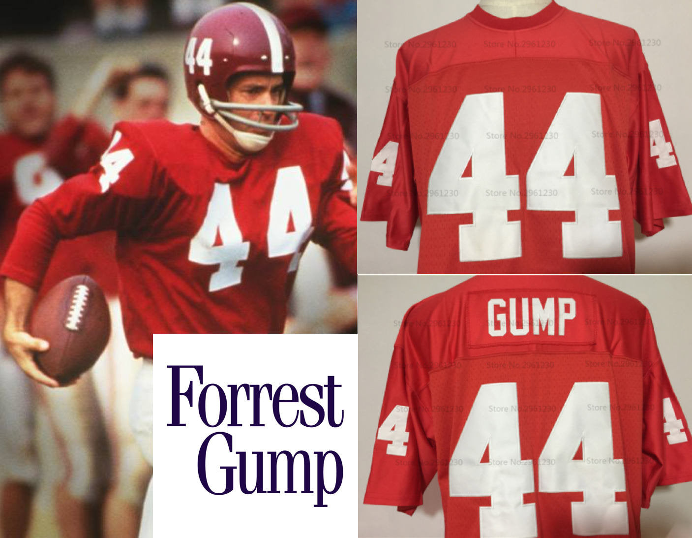 JordansSecretStuff Forrest Gump Movie Alabama Falcons #44 Football Jersey Custom Throwback 90's Retro Movie Jersey M