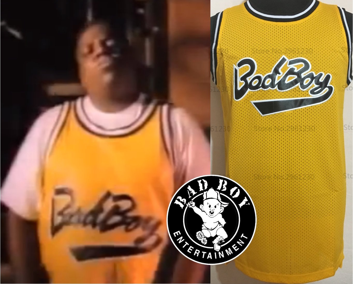 vinking BadBoy #72 Biggie Smalls Movie Notorious Big 90s Hip Hop Clothes  for Party Men Basketball Jersey Yellow Black (Black, Large): Buy Online at  Best Price in UAE 