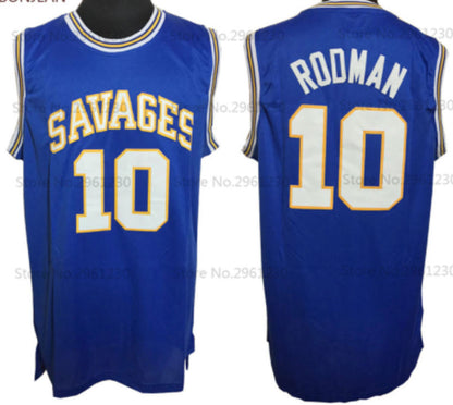 Dennis Rodman Savages High School Basketball Jersey Custom Throwback Retro Jersey