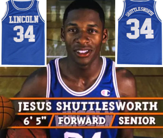 FLASH SALE! Jesus Shuttlesworth He Got Game Movie #34 Basketball Jersey Custom Throwback 90's Retro Movie Jersey