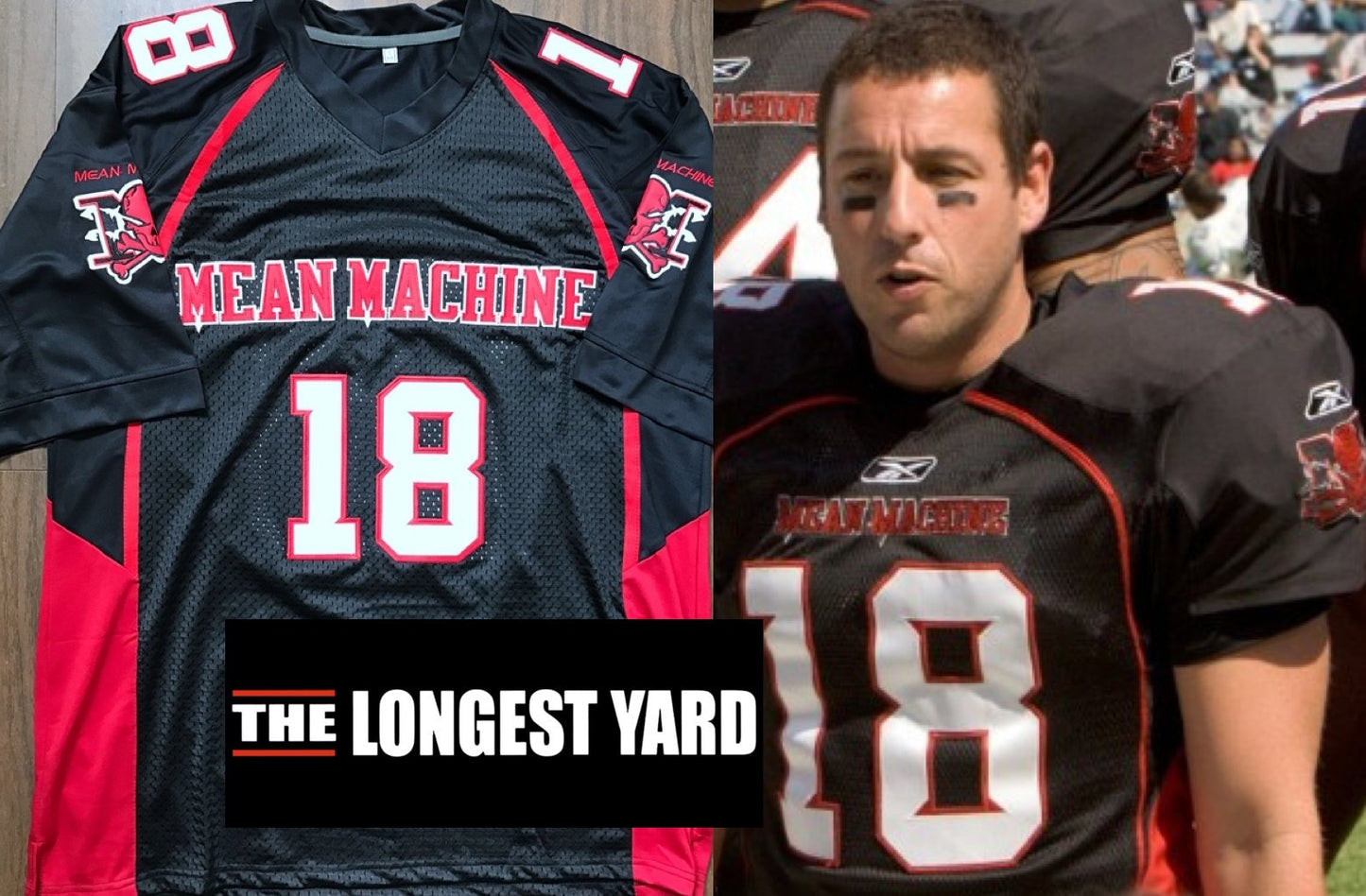 Paul Crewe "Mean Machine" The Longest Yard Movie #18 Football Movie Jersey Custom Throwback Retro Movie Jersey