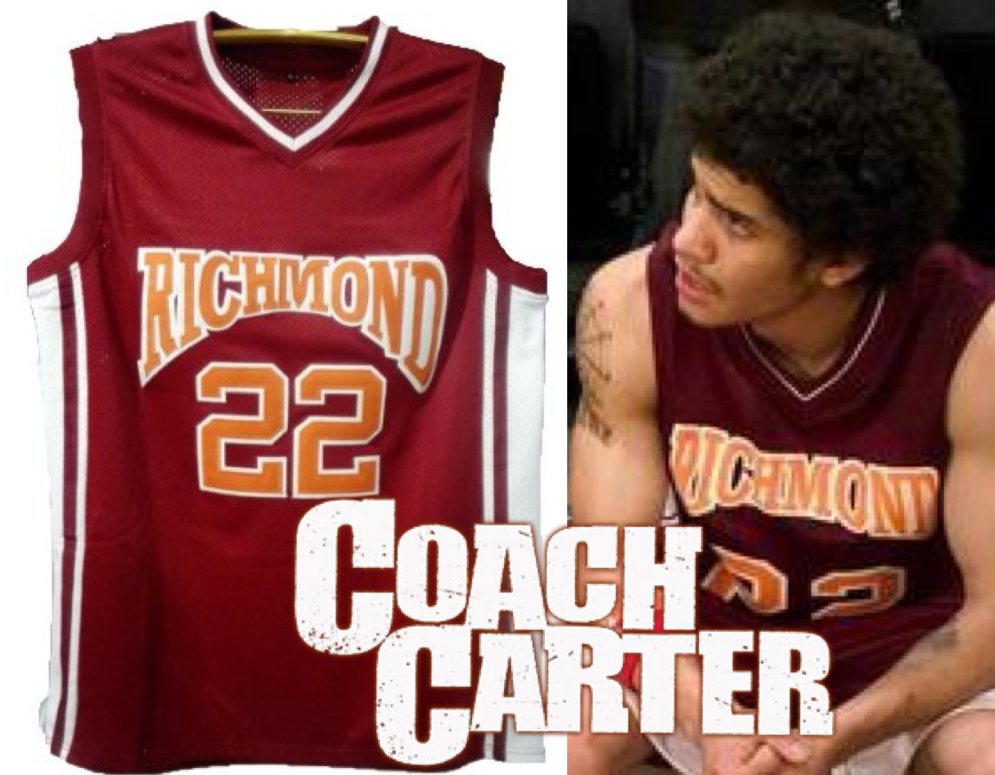 Timo Cruz Coach Carter Movie Richmond Oilers #22 Basketball Jersey Custom Throwback Retro Movie Jersey