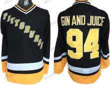 Load image into Gallery viewer, Snoop Dogg &quot;Gin and Juice&quot; Pittsburgh Hockey #94 Music Jersey Custom Throwback 90&#39;s Retro Music Jersey