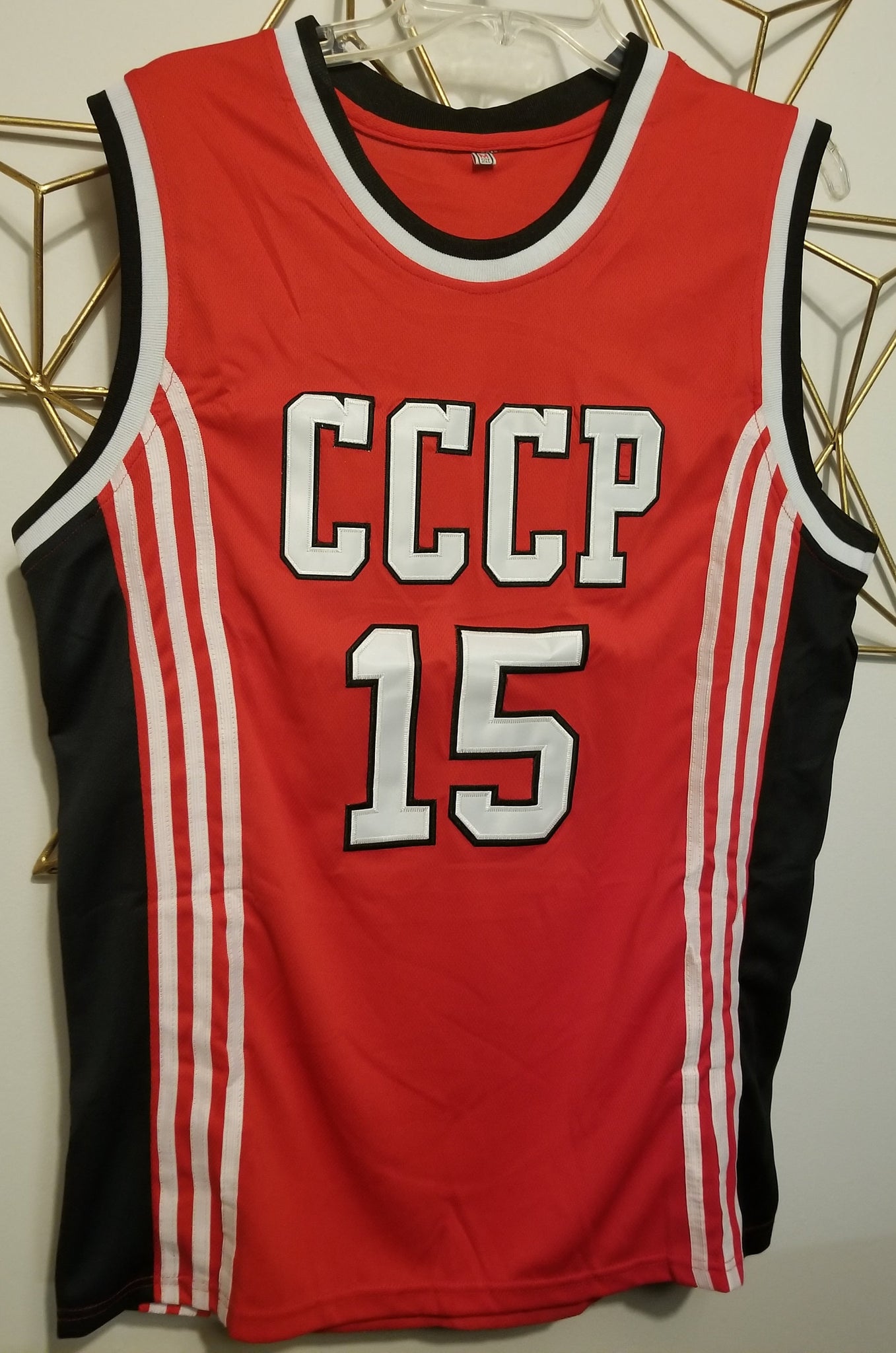 Vintage Arvydas Sabonis #15 Russia CCCP Soviet Basketball Jerseys Red  Stitched