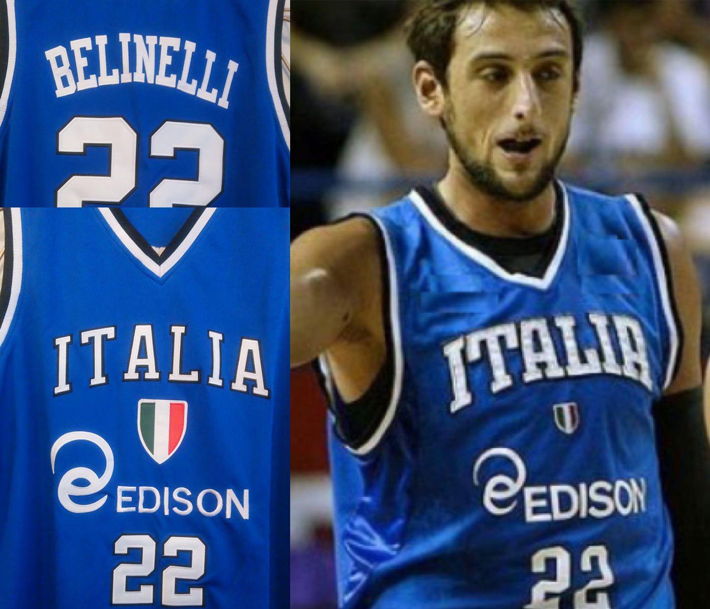 Marco Belinelli Italy EuroLeague Basketball Jersey Custom Throwback Retro Jersey