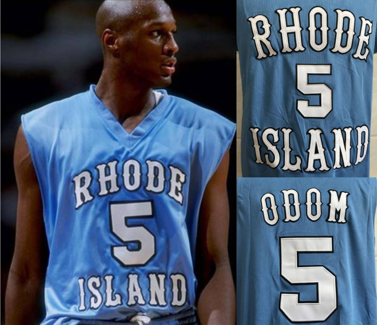 Lamar Odom Rhode Island College Basketball Jersey Custom Throwback Retro College Jersey