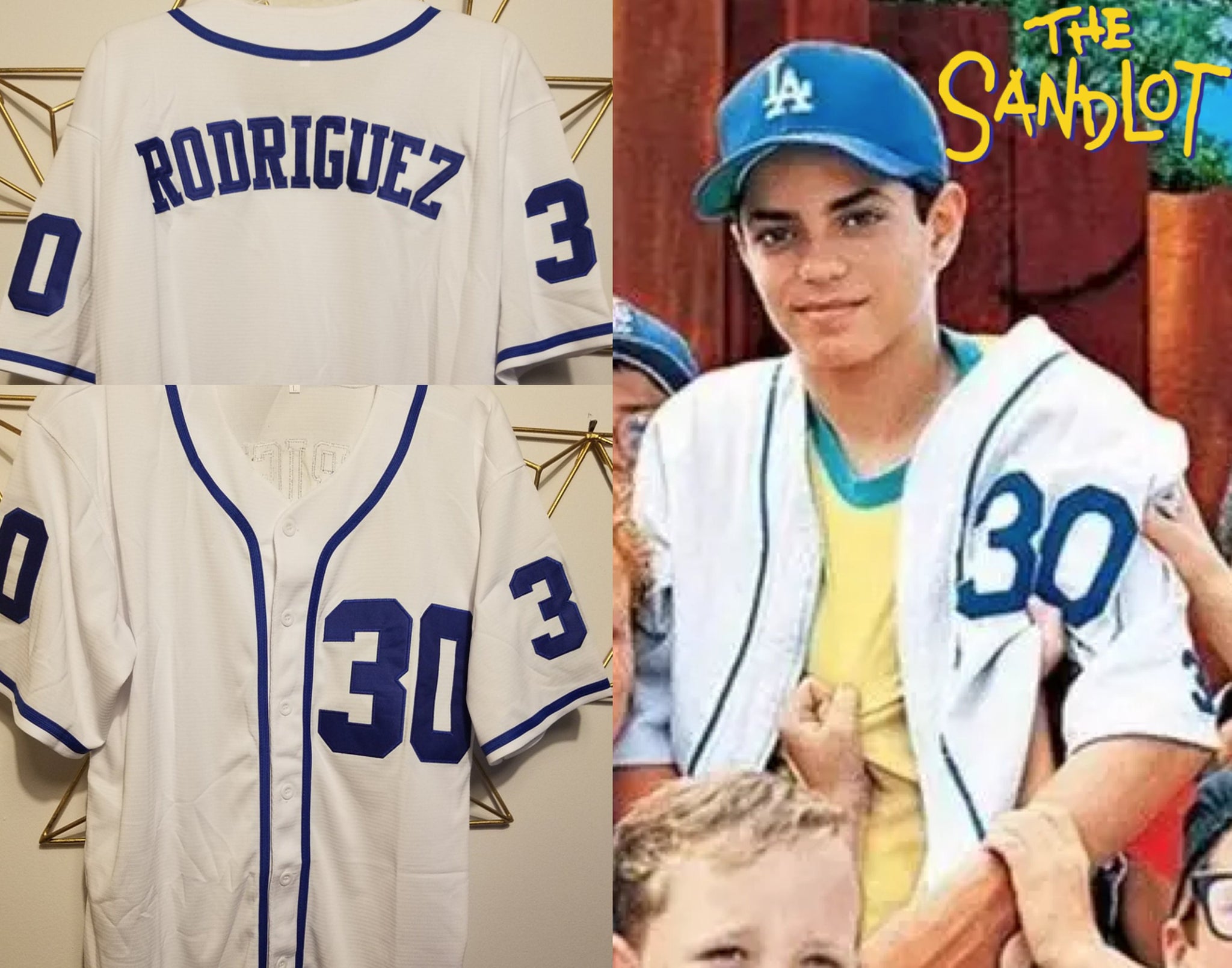 MESOSPERO The Sandlot Benny The Jet Rodriguez 30 Movie Baseball Jersey for Men S-XXXL Stitched