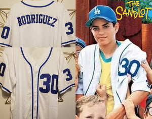 FLASH SALE! Benny Rodriguez The Sandlot Movie #30 Baseball Jersey Custom Throwback 90's Retro Movie Jersey