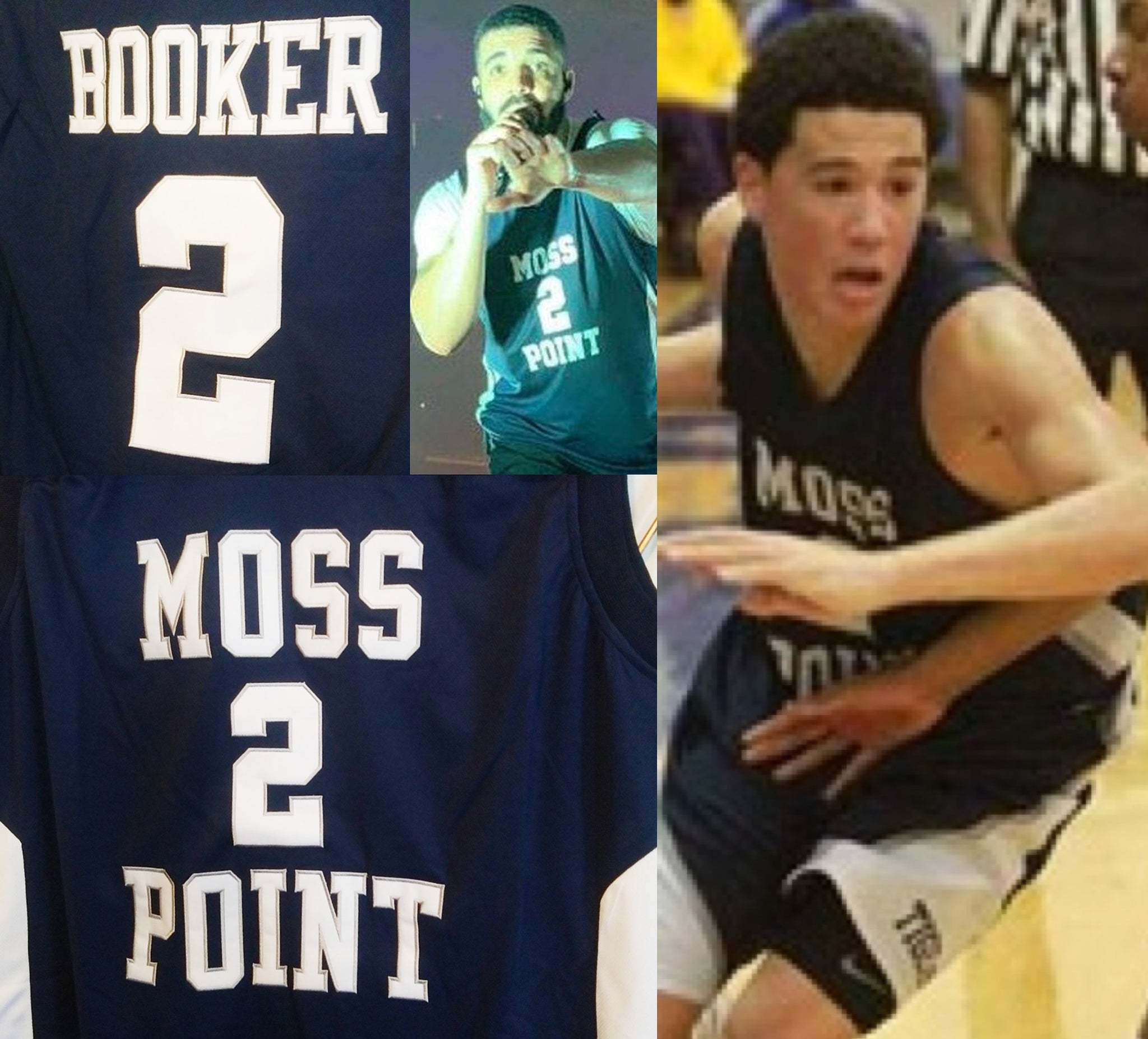 JordansSecretStuff Devin Booker Moss Point High School Basketball Jersey Custom Throwback Retro Jersey L