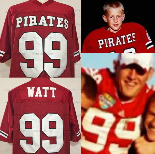 JJ Watt Pewaukee Pirates High School Football Jersey Custom Throwback Retro Jersey