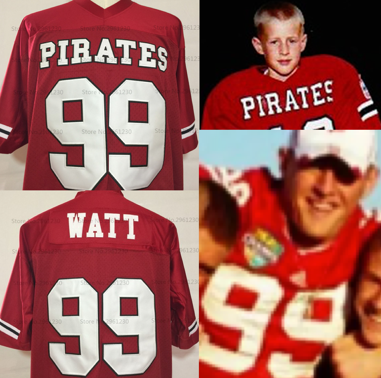 JJ Watt Pewaukee Pirates High School Football Jersey Custom