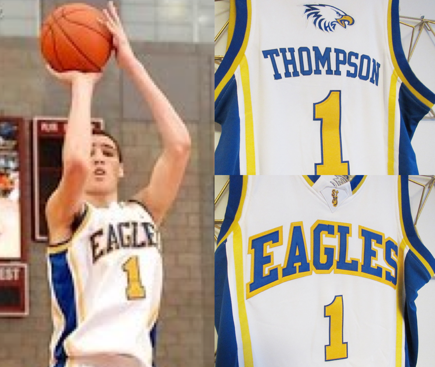 Klay Thompson Eagles High School Basketball Jersey (Home) Custom Throwback Retro Jersey