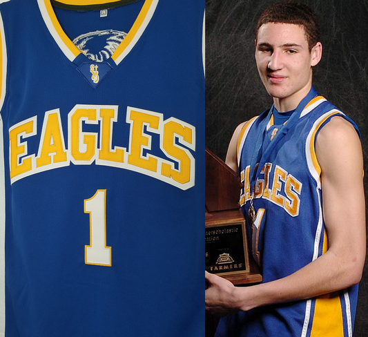 Klay Thompson Eagles High School Basketball Jersey (Away) Custom Throwback Retro Jersey