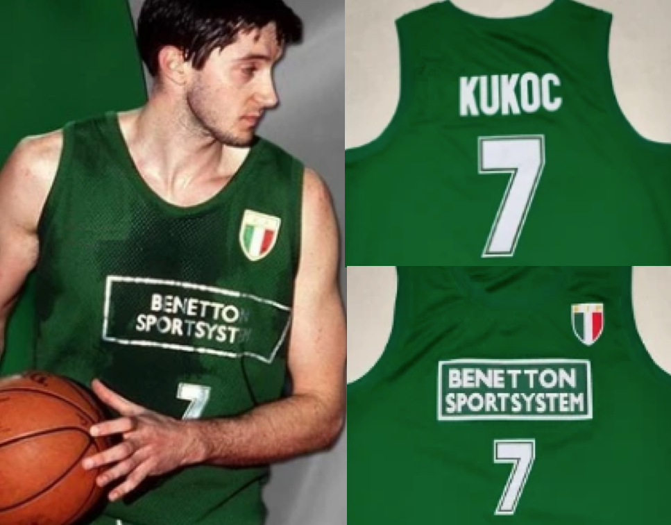 Toni Kukoc EuroLeague Jersey Yugoslavia EuroBasket Green Throwback Custom Retro Basketball Jerseys